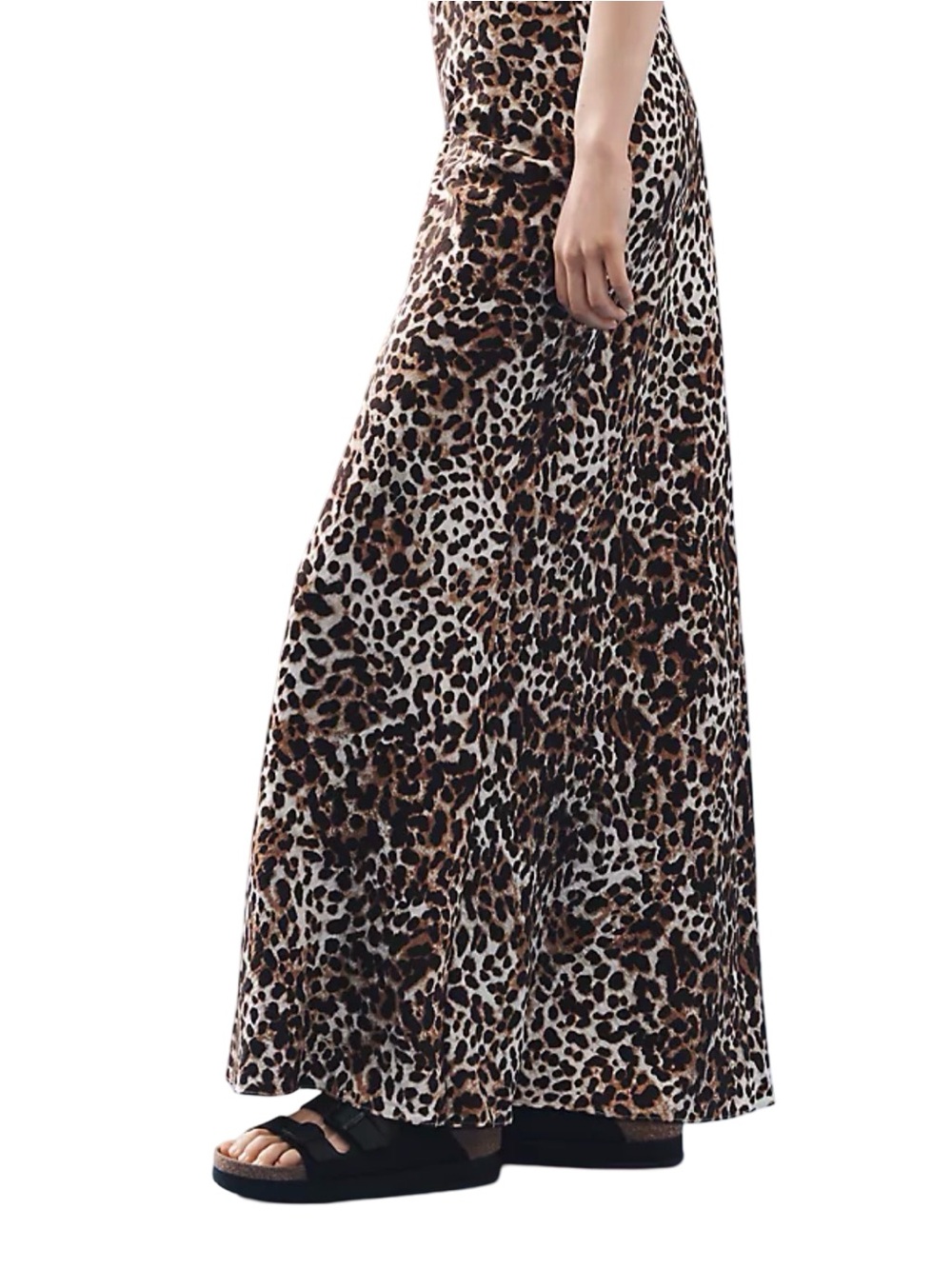 A-Line 2000’s Maxi Skirt Grunge Edgy Leopard Print Brown/Black